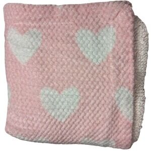 Manhattan Kids Pink Heart White Sherpa Baby Blanket Lovey Girl 2019 Textured